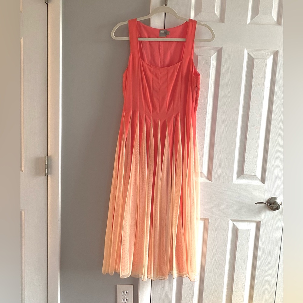 ASOS Coral to Peach Ombre Sleeveless Midi Dress